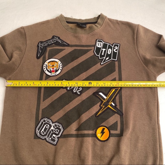 WT02 olive crew neck pullover sweatshirt M - Picture 4 of 5